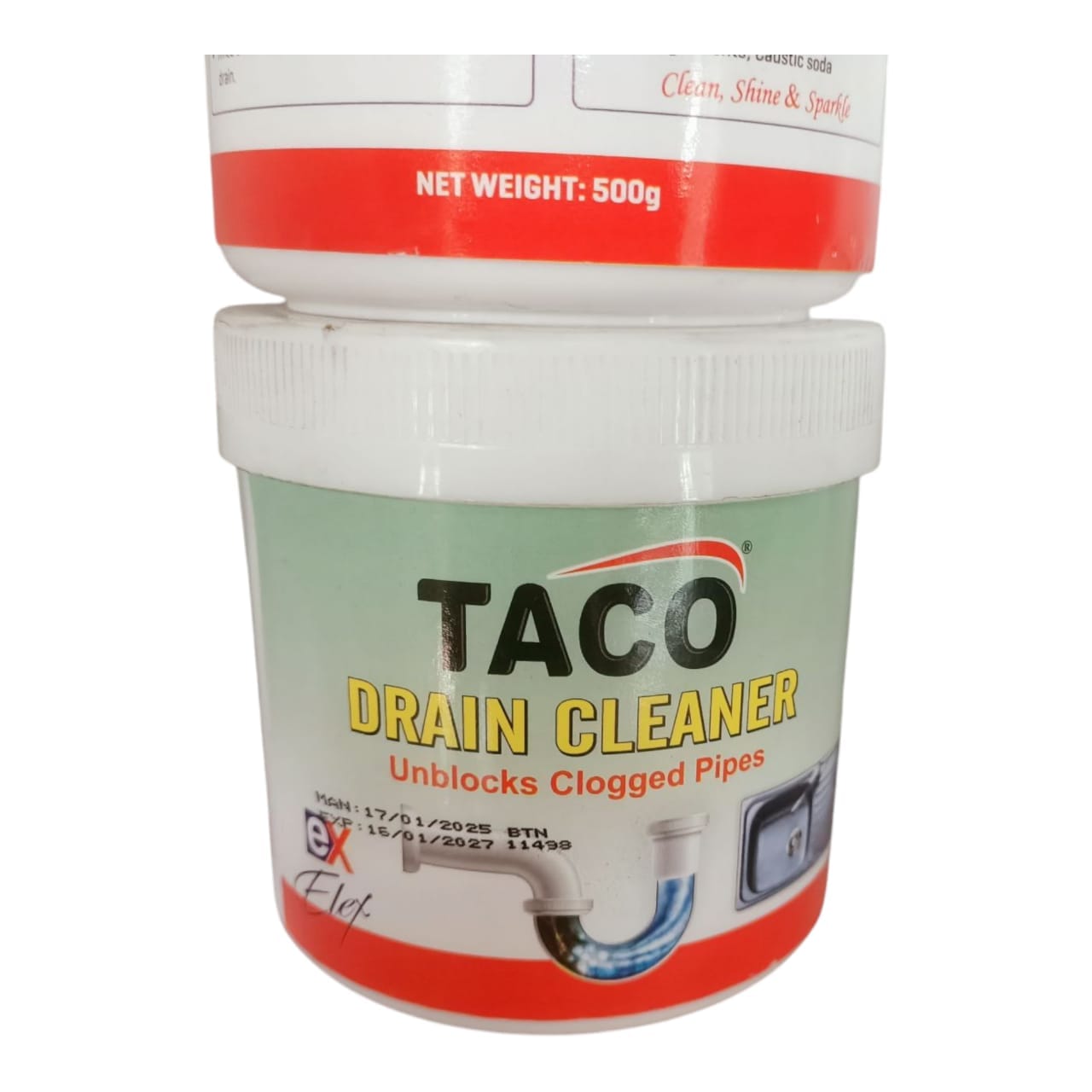 Taco Drain Cleaner 1kg– Powerful Solution for Clogged Drains and Plumbing Maintenance - Image 2