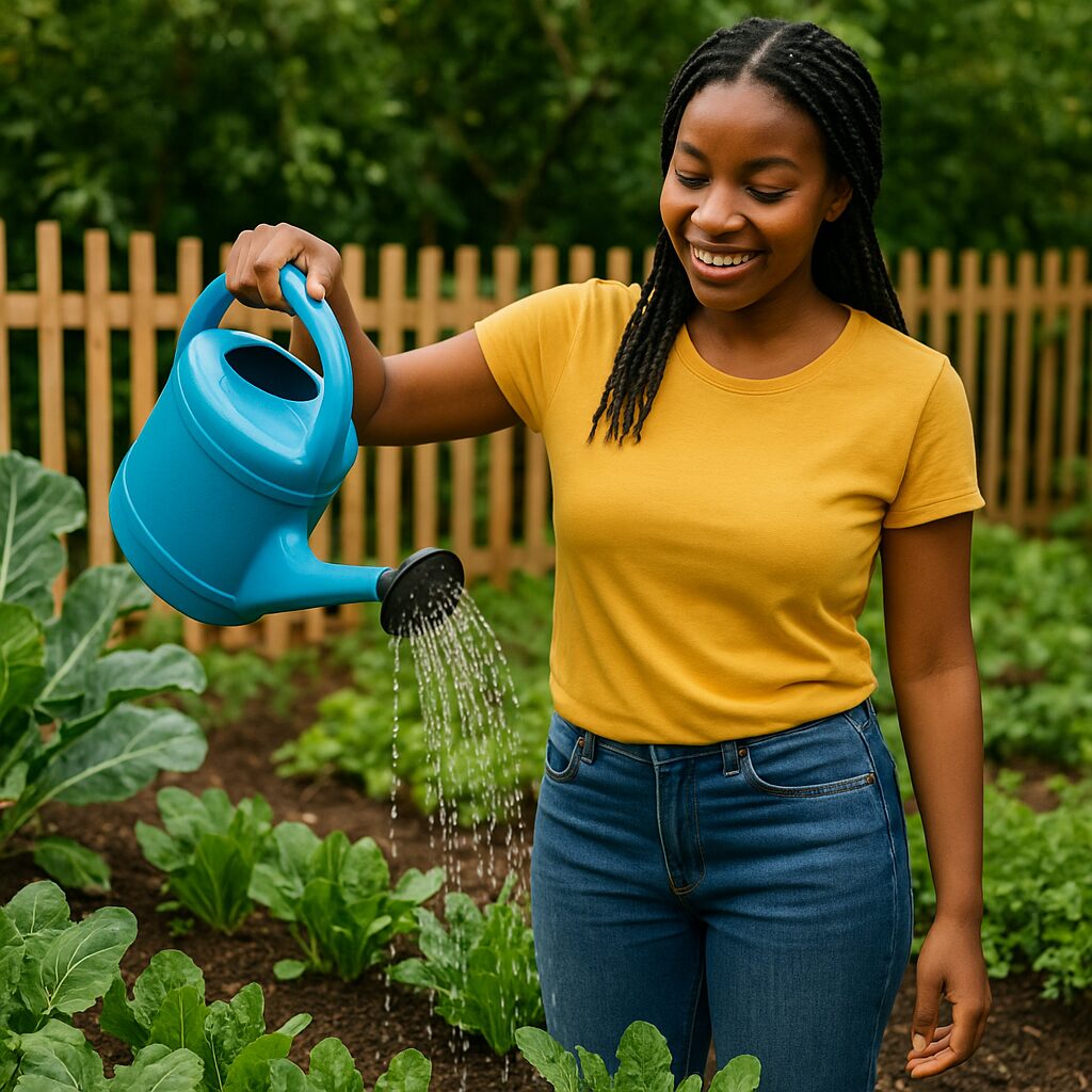 Watering home garden