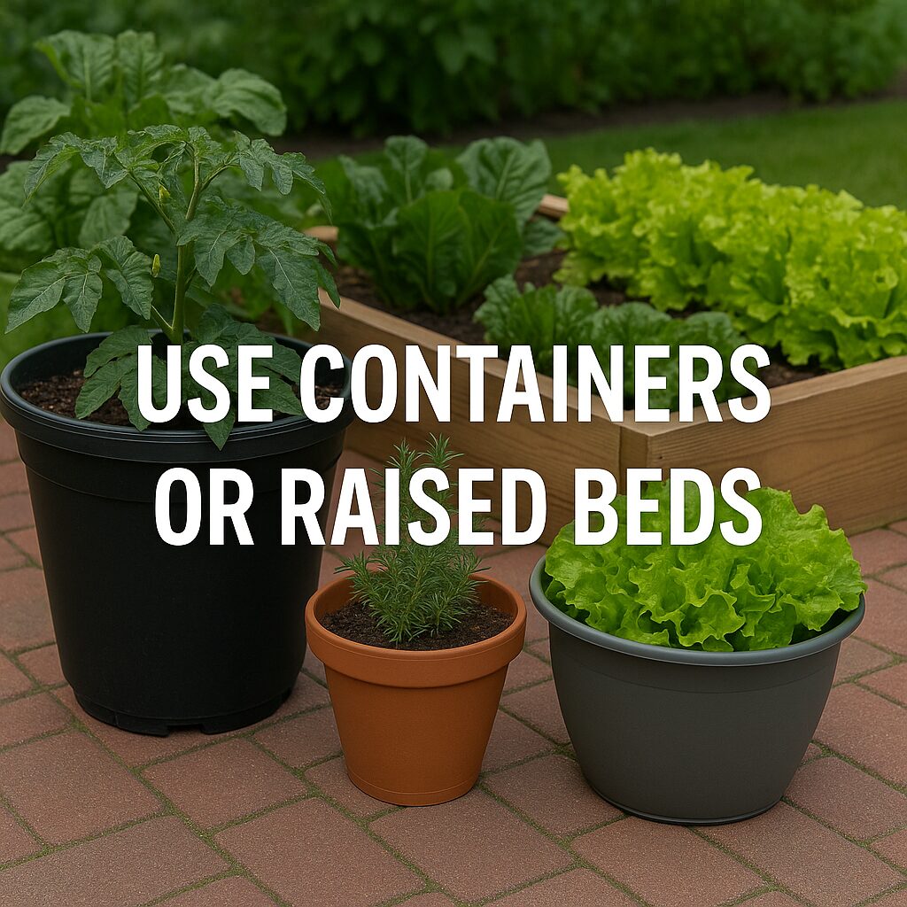 Container garden with vegetables