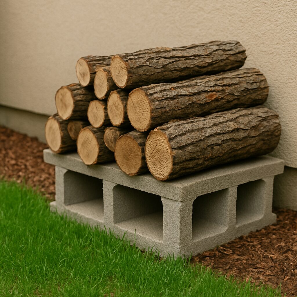 Elevated firewood storage