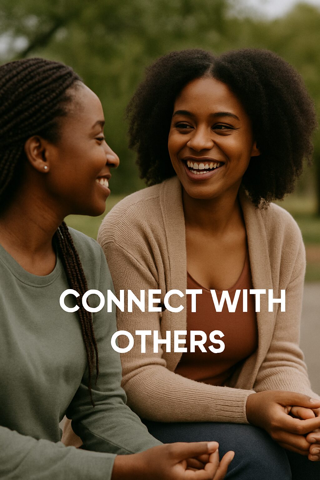 Two friends having a heart-to-heart conversation outdoors
