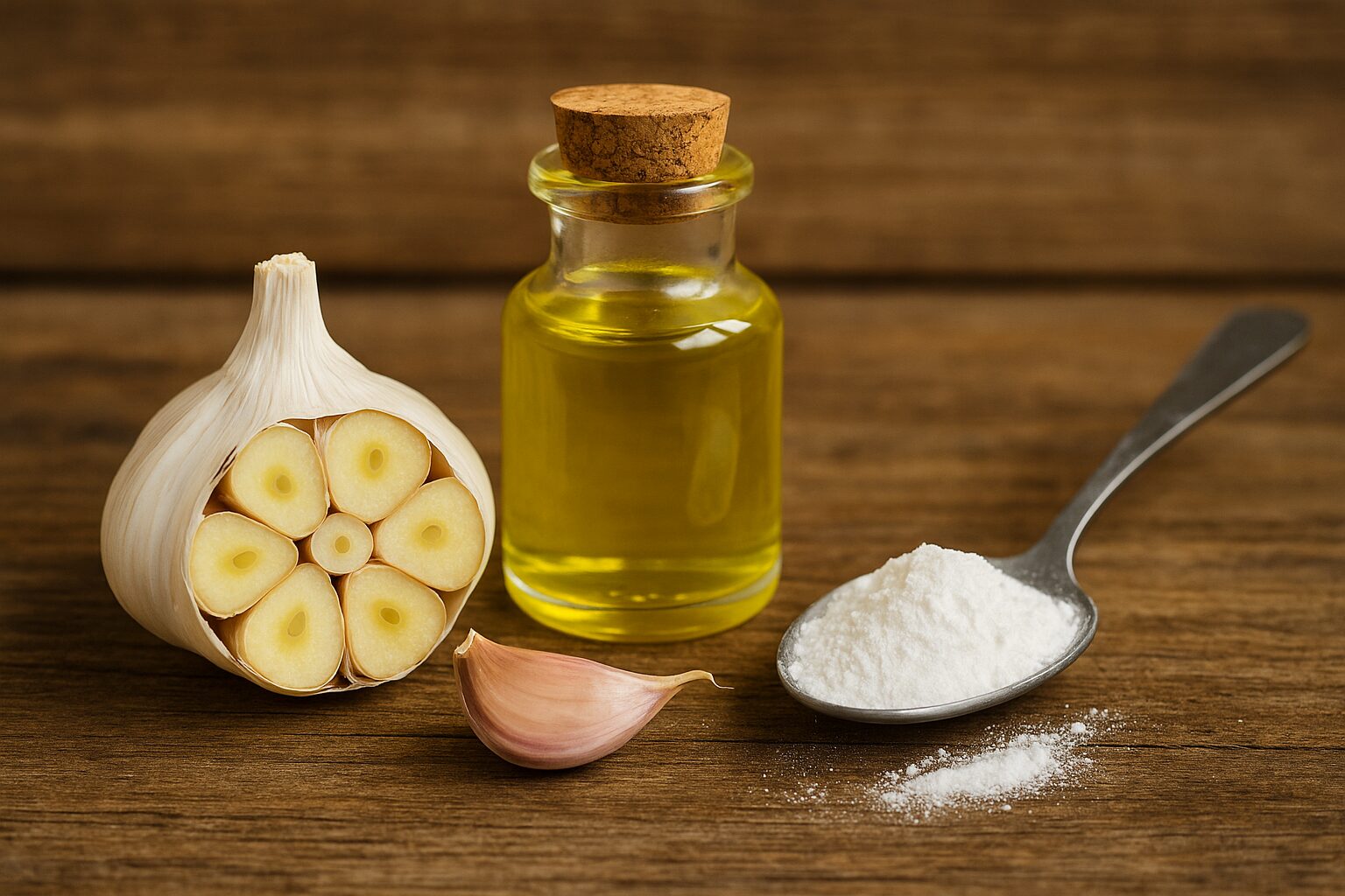 Homemade garlic spray for organic pest control in gardens