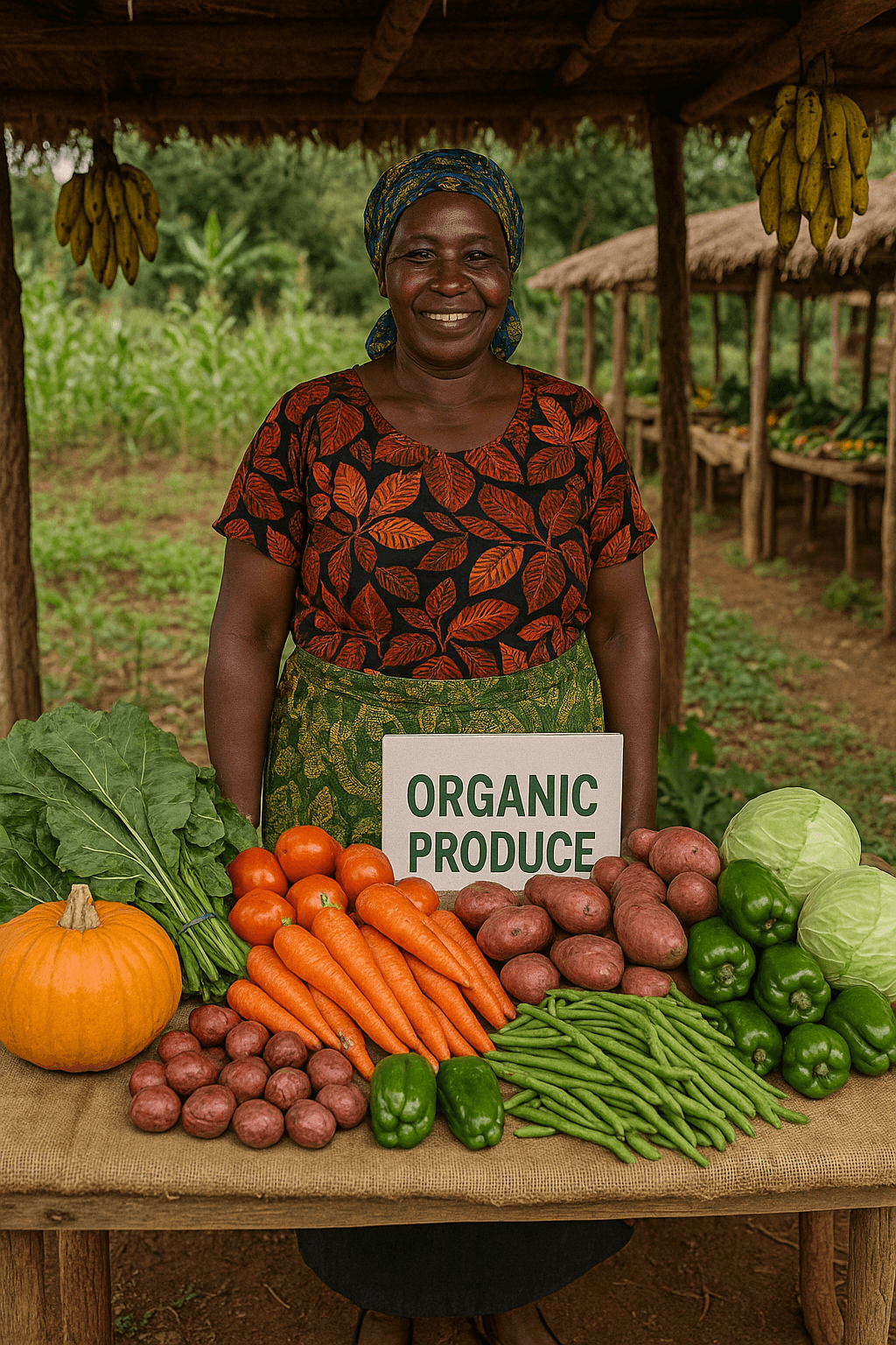 Organic produce market from a Kenyan farming collective